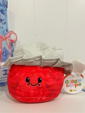 Giggle Scape Strawberry Jam Jar Plush with Cream Lid